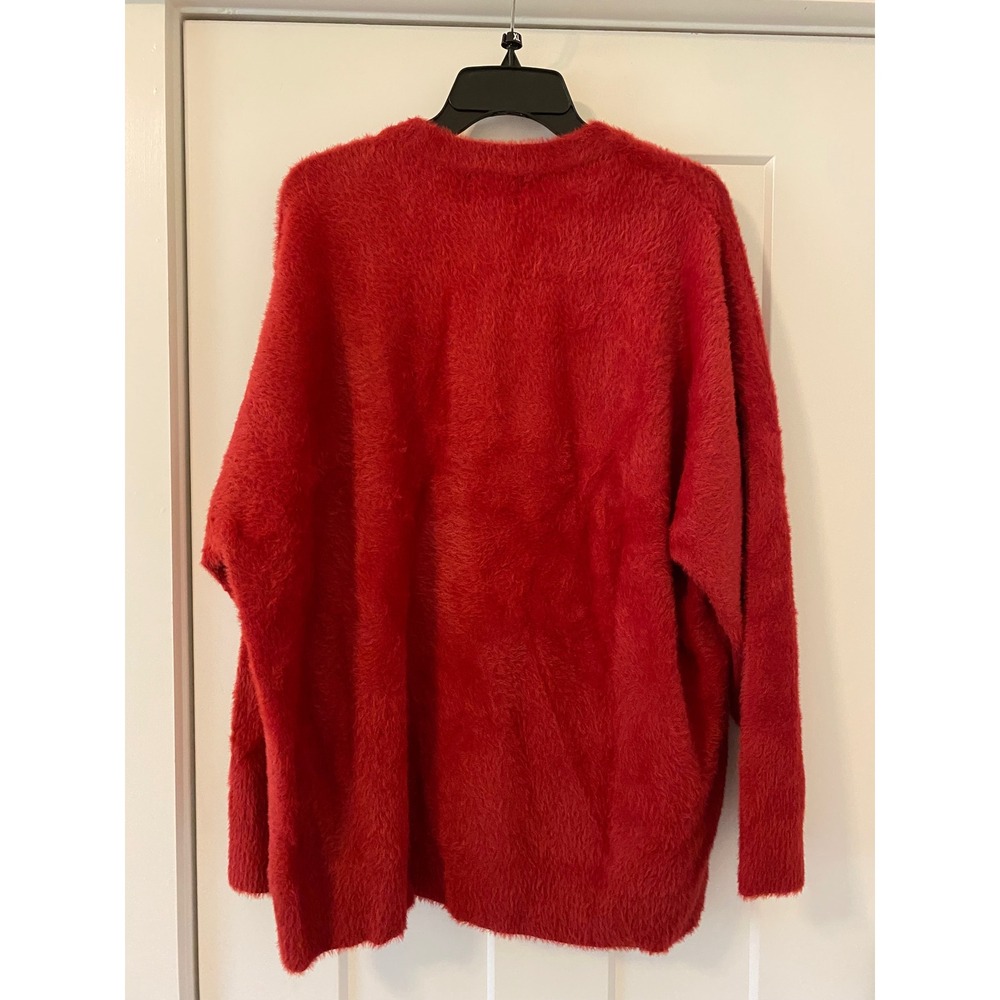 Show Me Your Mumu Twas The Night Before Cocktails Red Fuzzy Sweater Medium NWT - Picture 5 of 6